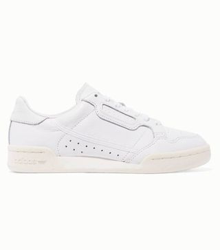 Adidas Originals + Continental 80 Grosgrain-Trimmed Textured-Leather Sneakers