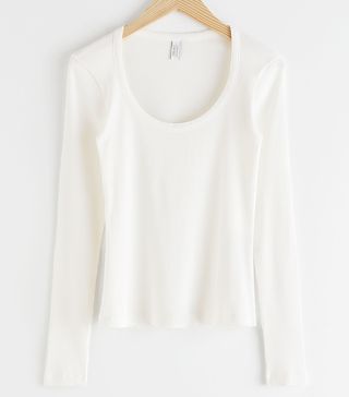 & Other Stories + Ribbed Scoop Neck Top
