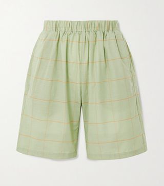 Matin + Bermuda Checked Cotton-Voile Shorts