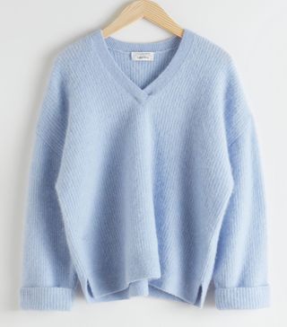 & Other Stories.com + Oversized V-Neck Ribbed Sweater