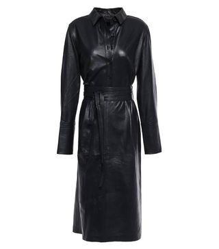 Equipment + Orelie Belted Leather Dress