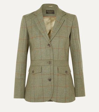 James Purdey + Checked Wool-Tweed Blazer