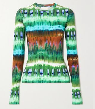 Marcia + Tie-Dyed Stretch-Jersey Top