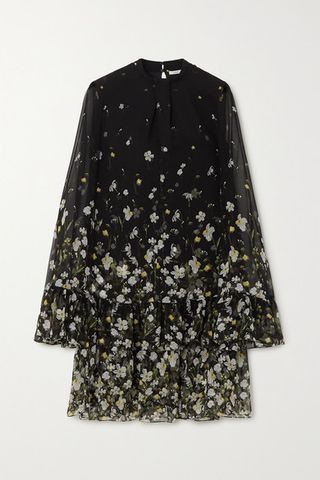 Erdem + Concetta Tiered Floral-Print Silk-Chiffon Mini Dress