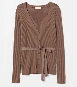 H&M + Cardigan with a Tie Belt