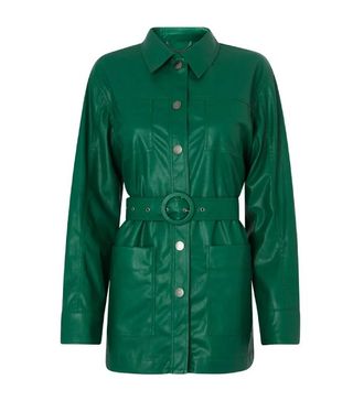 Kitri + Victoria Green Faux Leather Jacket