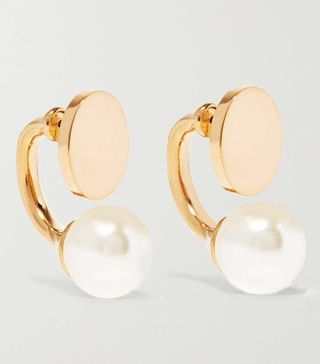 Chloé + Darcy Gold-Tone Swarovski Pearl Earrings