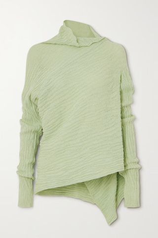 Marques' Almeida + Asymmetric Ribbed Recycled-Cotton Sweater