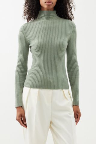Arch4 + Ariana Ribbed-Knit Cashmere Sweater