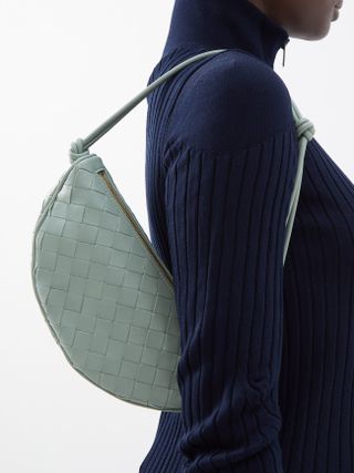 Bottega Veneta + Pouch Intrecciato-Leather Shoulder Bag