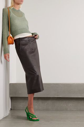 Acne Studios + Cropped Open-Knit Mohair-Blend Sweater