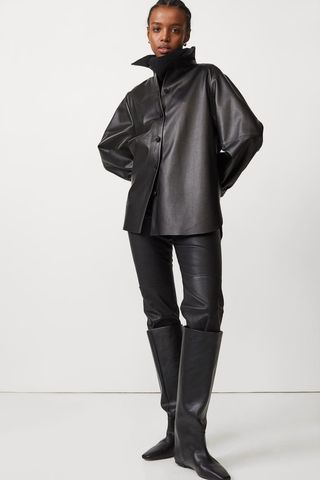 H&M + Ankle-Length Leather Pants