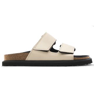 Zara + Double-Strap Flat Leather Sandals