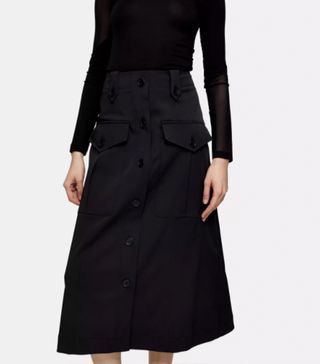 Topshop + **Black Utility Skirt by Topshop Boutique