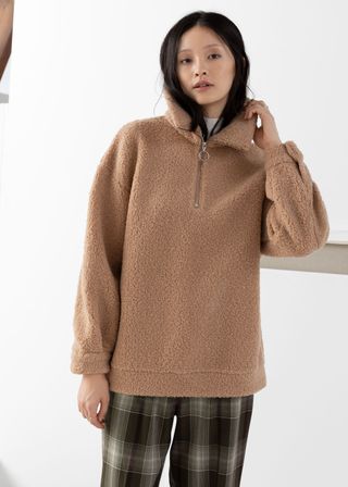 & Other Stories + Faux Shearling Zip Pullover