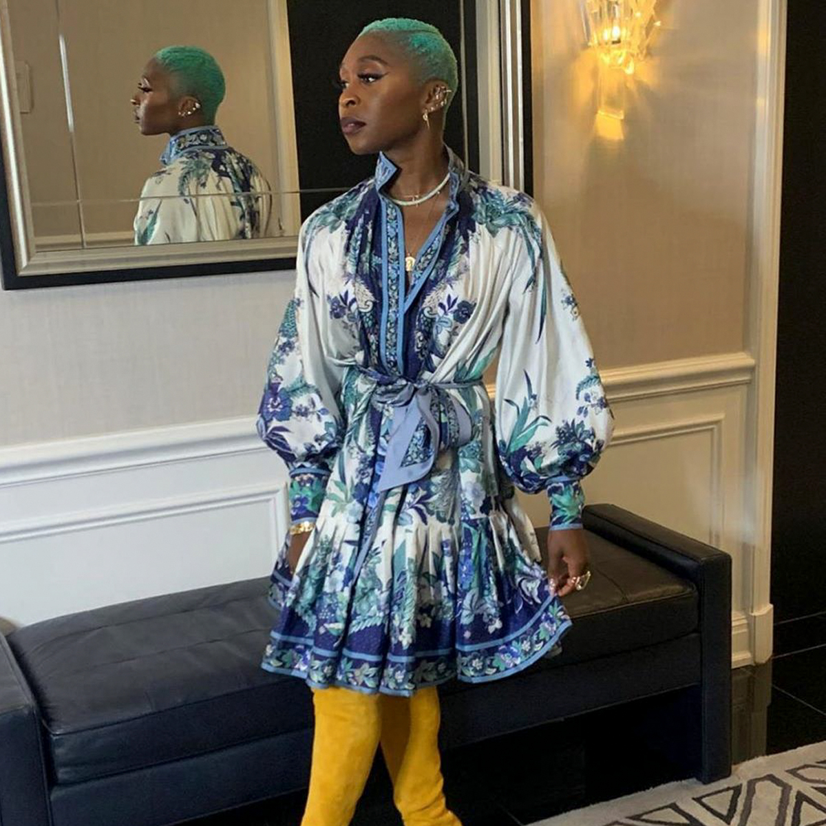 cynthia erivo blue dress I Know Will Be 2020's Most Exciting Dresser denim shirt dress cynthia erivo alfie The way Lily stands Color:multicolored