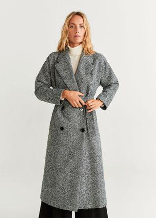 Mango + Textured Long Coat