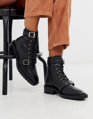 ASOS + Astrid Leather Chunky Military Boots