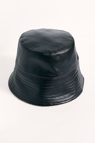 Free People + Reversible Leather Bucket Hat