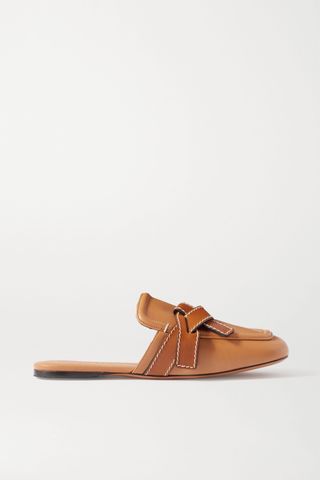 Loewe + Gate Two-Tone Topstitched Leather Loafers