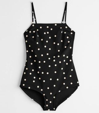& Other Stories + Square Neck Polka Dot Swimsuit