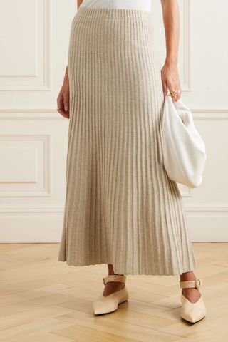 By Malene Birger + Hevina Ribbed Wool Maxi Skirt