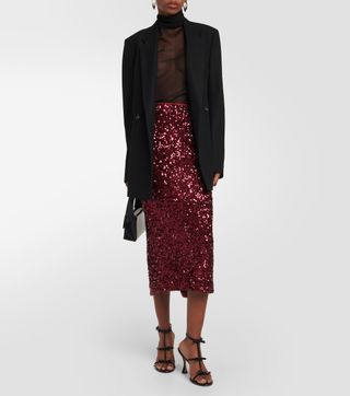 Rotate Birger Christensen + Sequined Midi Skirt