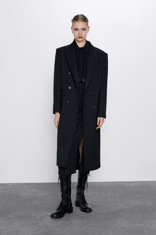 Zara + Buttoned Menswear Coat
