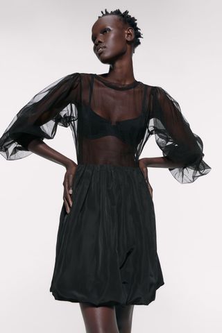 Zara + Tulle And Taffeta Dress