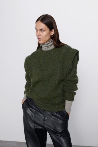 Zara + Alpaca And Wool Blend Oversized Sweater