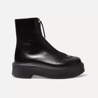 The Row + Leather Ankle Boots