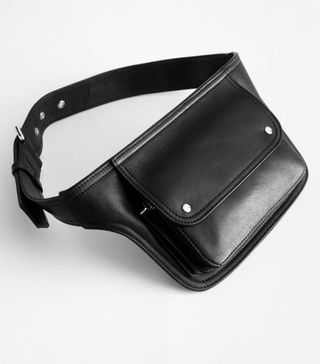 & Other Stories + Leather Flap Pocket Belt Bag