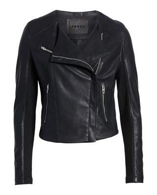 BlankNYC + Record Breaker Collarless Faux-Leather Jacket