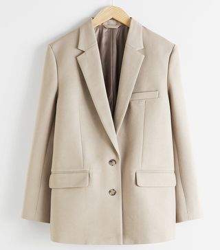 & Other Stories + Tailored Single Breasted Cotton Blazer