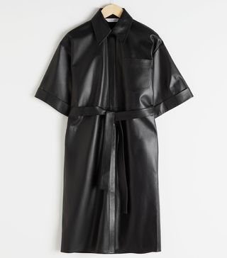 & Other Stories + Oversized Leather Shirt Dress