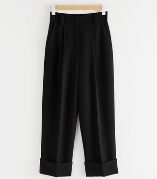 & Other Stories + Tailored Wide Leg Cuffed Trousers