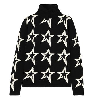 Perfect Moment + Star Dust Intarsia Merino Wool Turtleneck Sweater