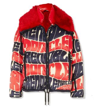 Moncler Grenoble + Plaret Faux Fur-Trimmed Printed Down Ski Jacket