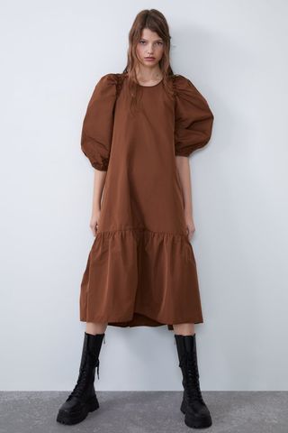 Zara + Voluminous Taffeta Dress