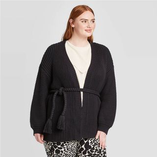Who What Wear + Chunky Cardigan With Tassel Tie