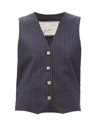 Giuliva Heritage Collection + Andrea Pinstriped Wool Vest