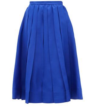 Rochas + Pleated Silk-Gazar Skirt