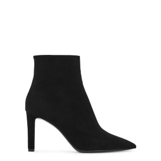 Saint Laurent + Kate 85 Black Suede Ankle Boots
