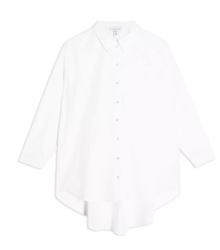 Topshop + White Plain Poplin Shirt