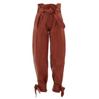 The Attico + Pleated Leather Pants
