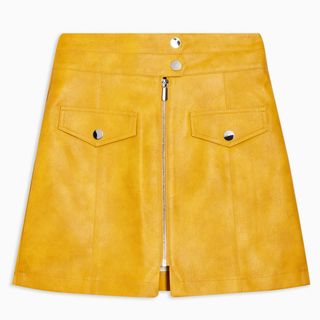 Topshop + Mustard Zip Through PU Mini Skirt