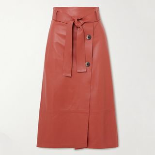 Zeynep Arcay + Belted Leather Skirt