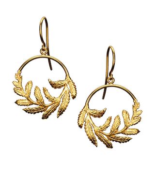 Catherine Zoraida + Gold Fern Hoop Earrings