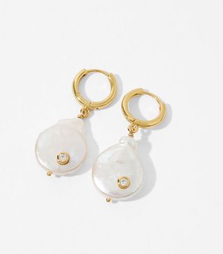 Accessorize + Gold-Plated Freshwater Pearl Drop Earrings