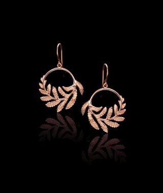 Catherine Zoraida + Rose Gold Fern Hoop Earrings